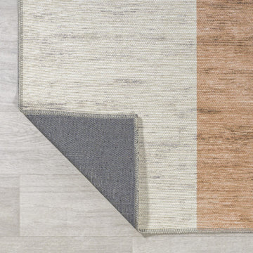 Raita Modern Distressed Stripe Machine-washable Area Rug